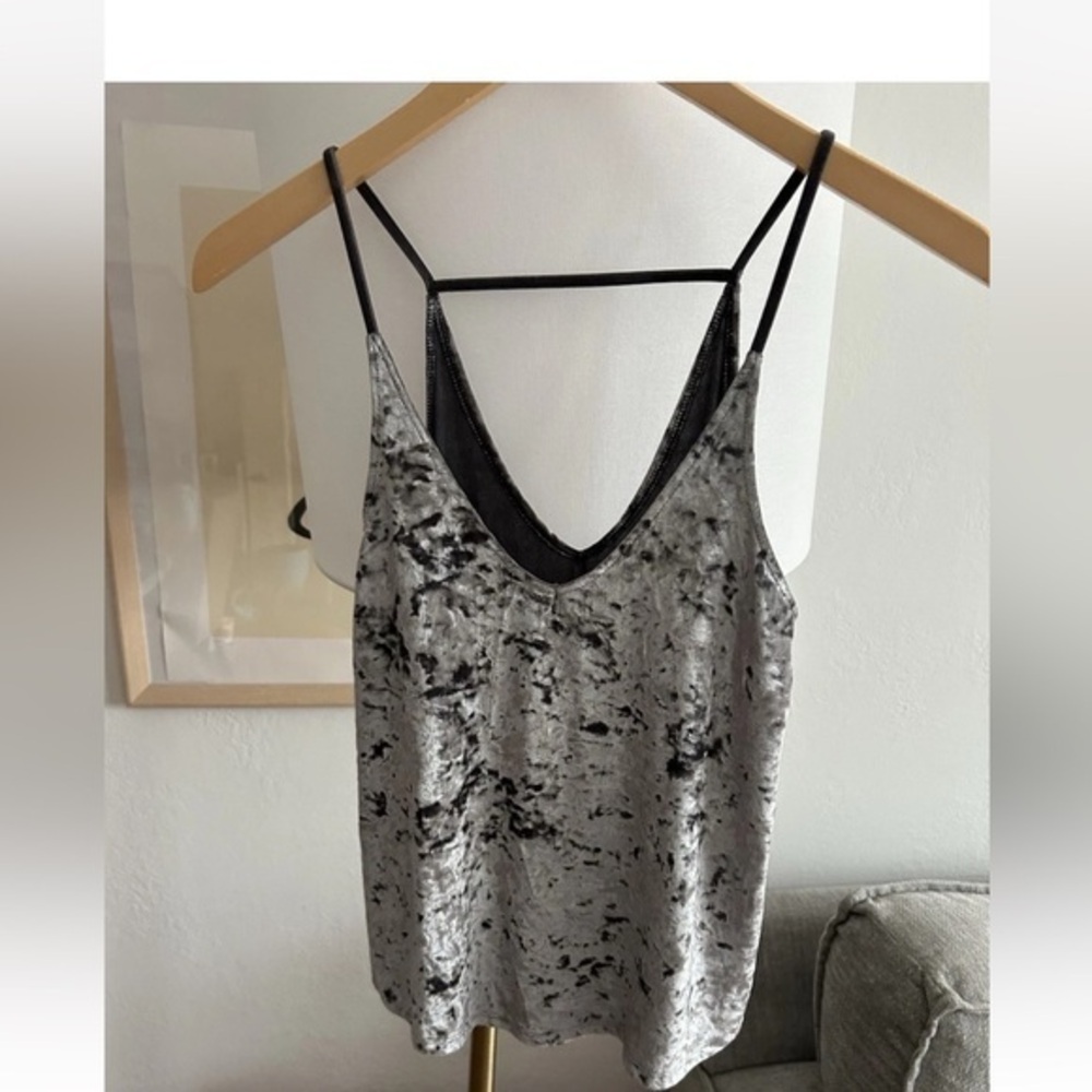 American Eagle Velvet Babydoll Whimsyghoth Y2K Cami Top Gray XS Witchy Vampy